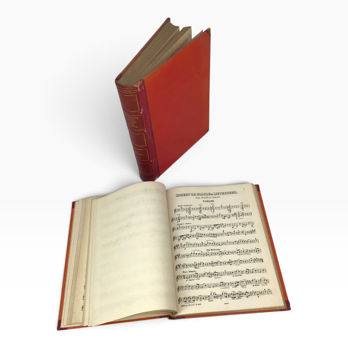 Antique French Potpourris Piano & Violin Duet Music Sheet Books – 2-Volume Set