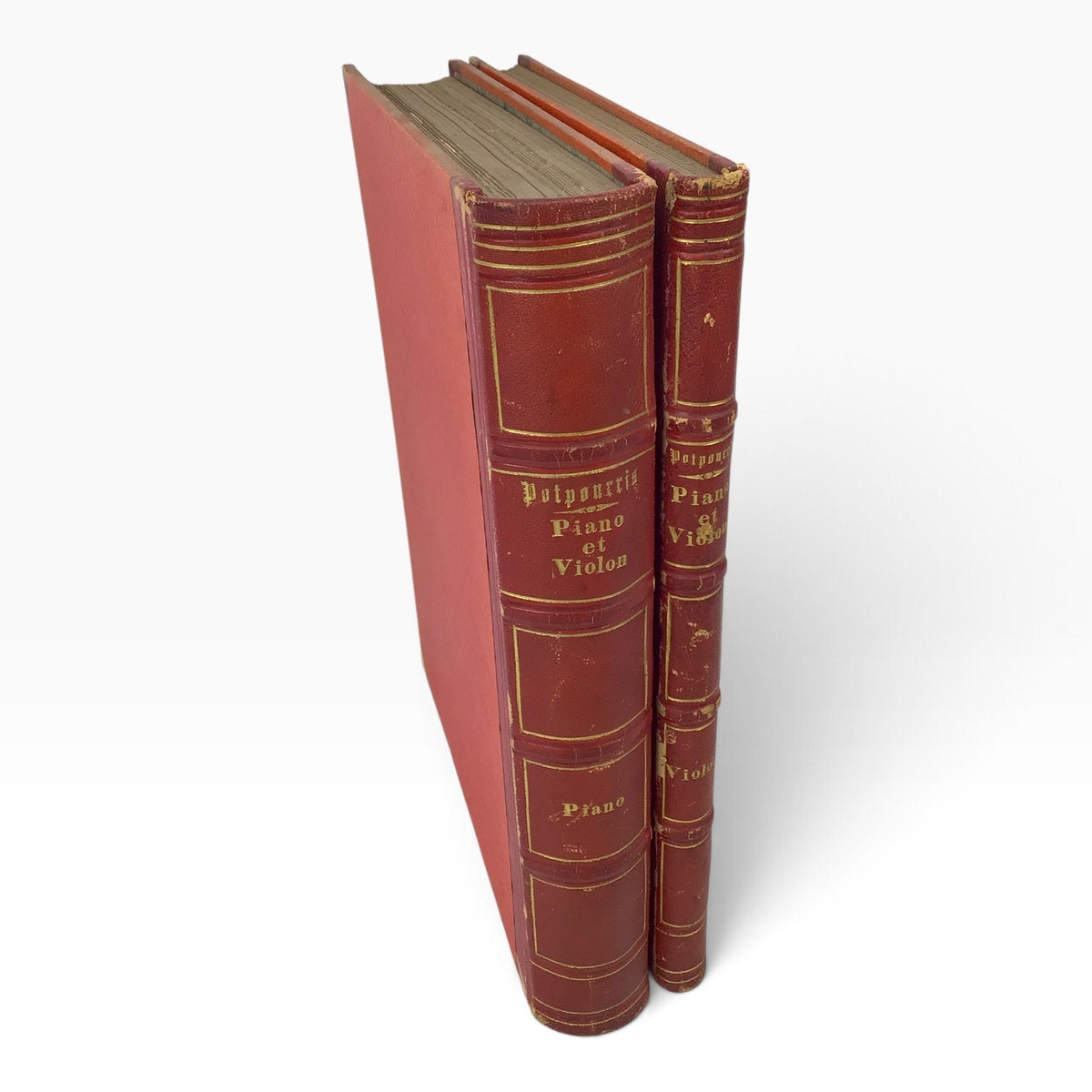 Antique French Potpourris Piano & Violin Duet Music Sheet Books – 2-Volume Set