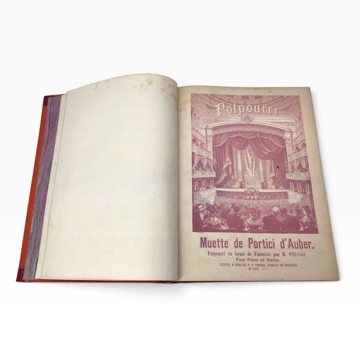 Antique French Potpourris Piano & Violin Duet Music Sheet Books – 2-Volume Set