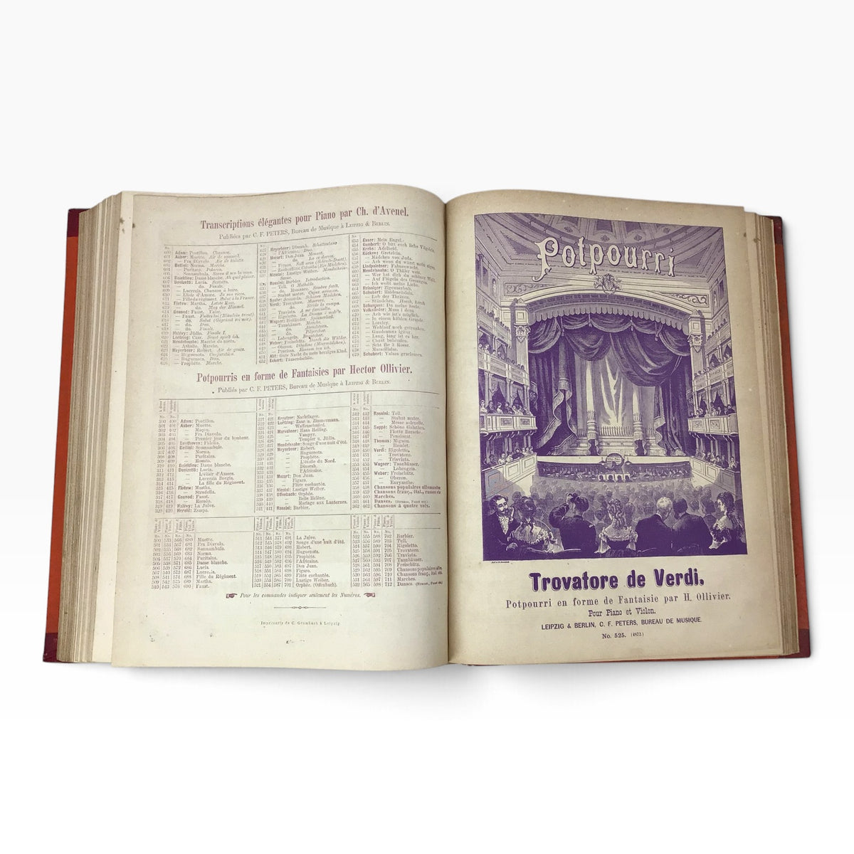 Antique French Potpourris Piano & Violin Duet Music Sheet Books – 2-Volume Set