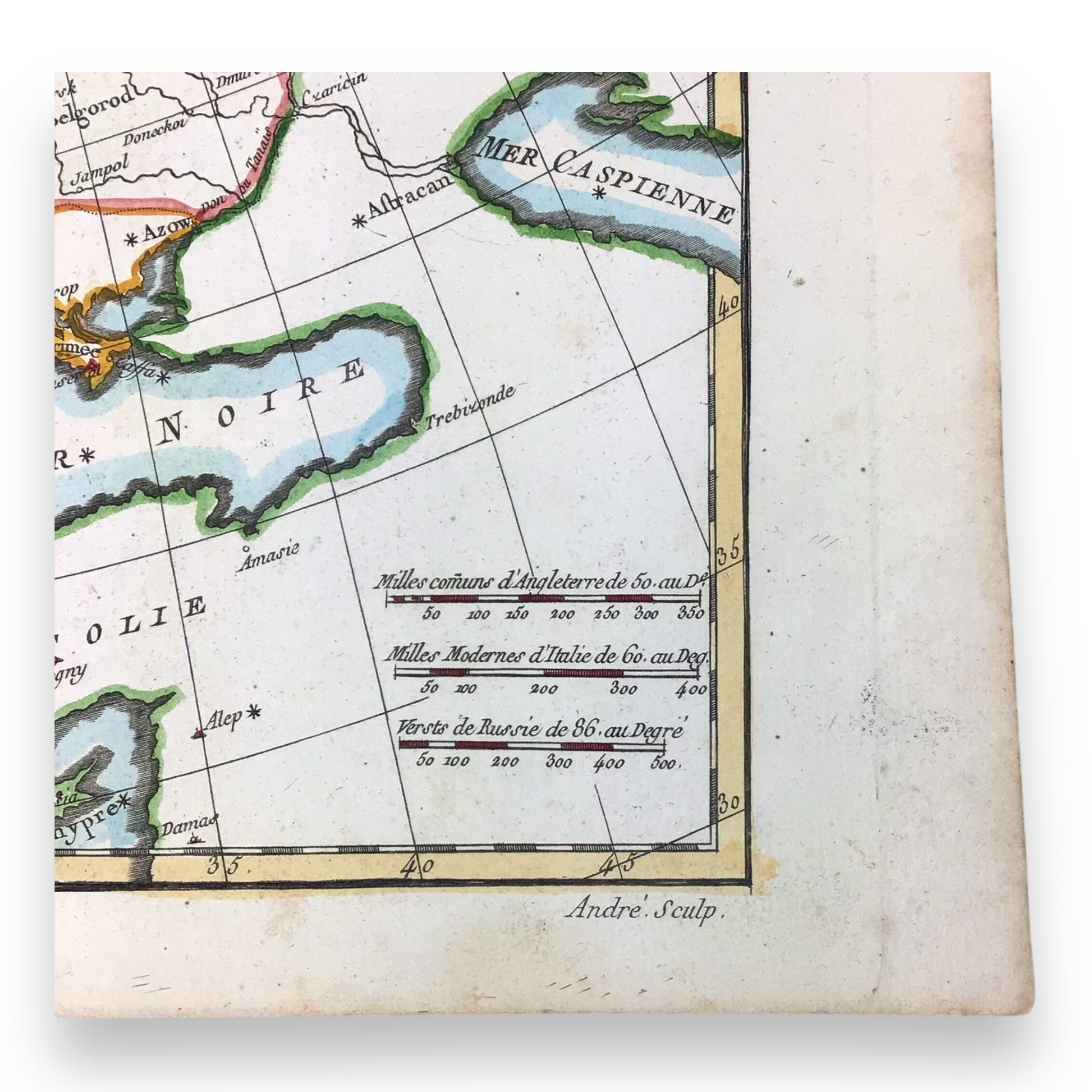 Antique Hand-Colored Map "L'Europe" by Rigobert Bonne, 1780 - Copperplate Map