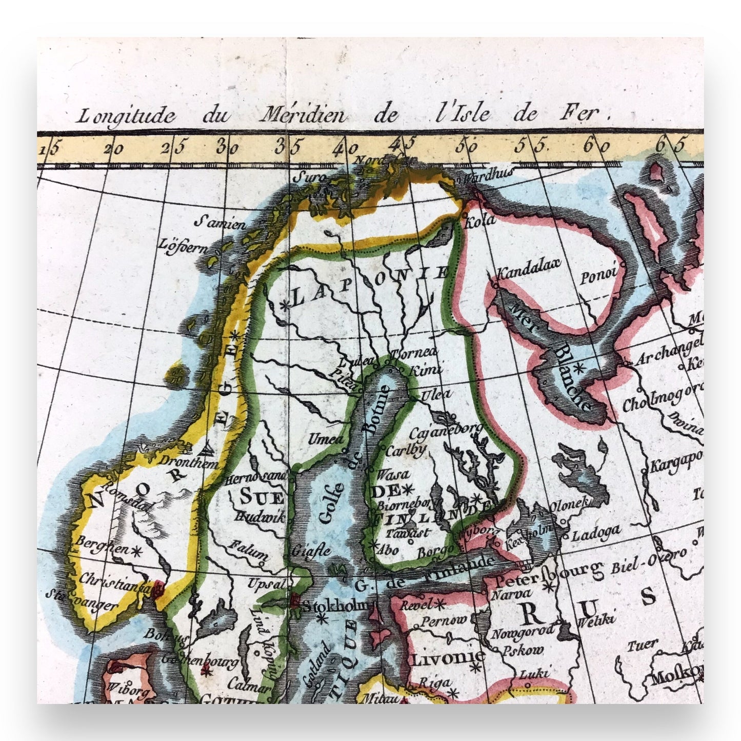 Antique Hand-Colored Map "L'Europe" by Rigobert Bonne, 1780 - Copperplate Map