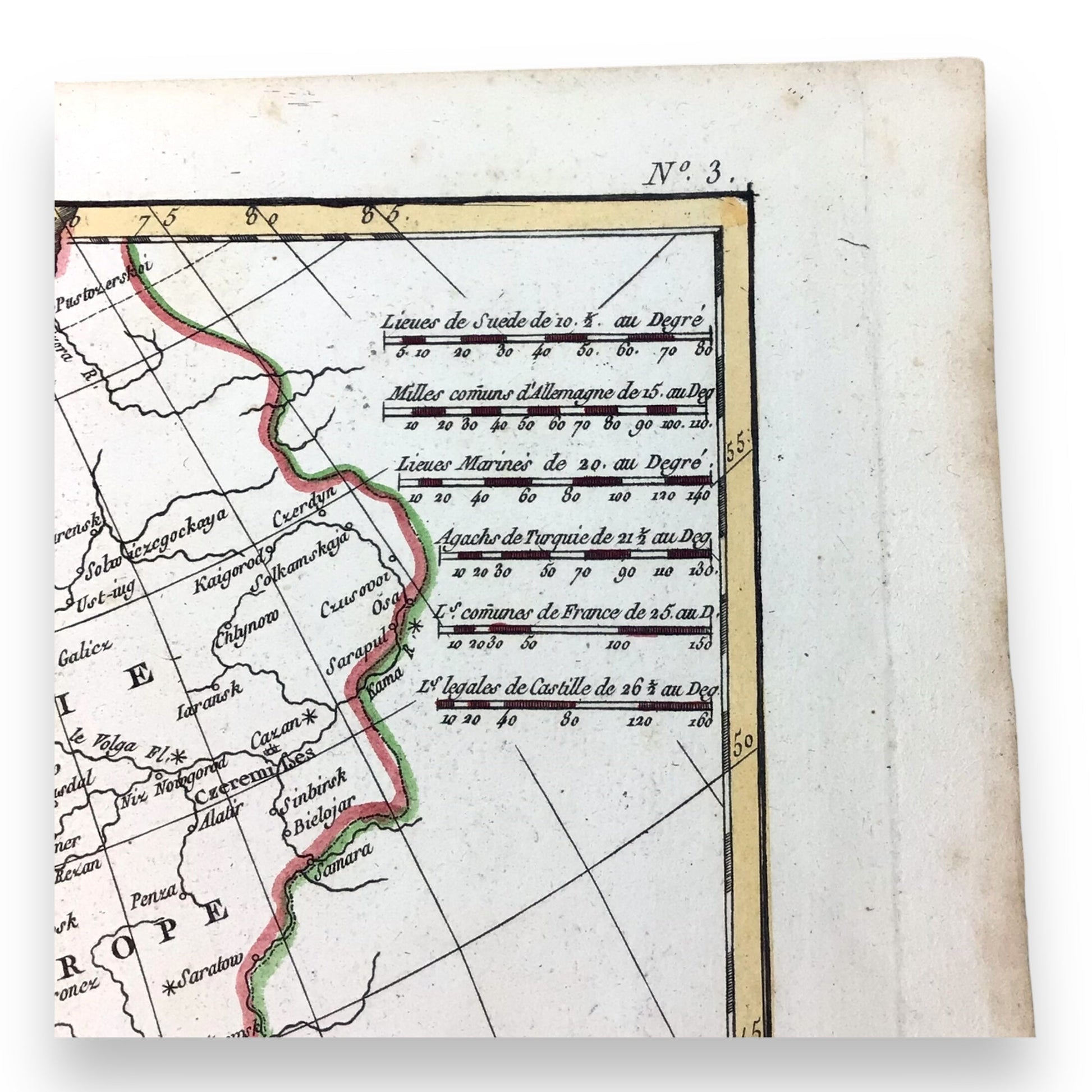 Antique Hand-Colored Map "L'Europe" by Rigobert Bonne, 1780 - Copperplate Map