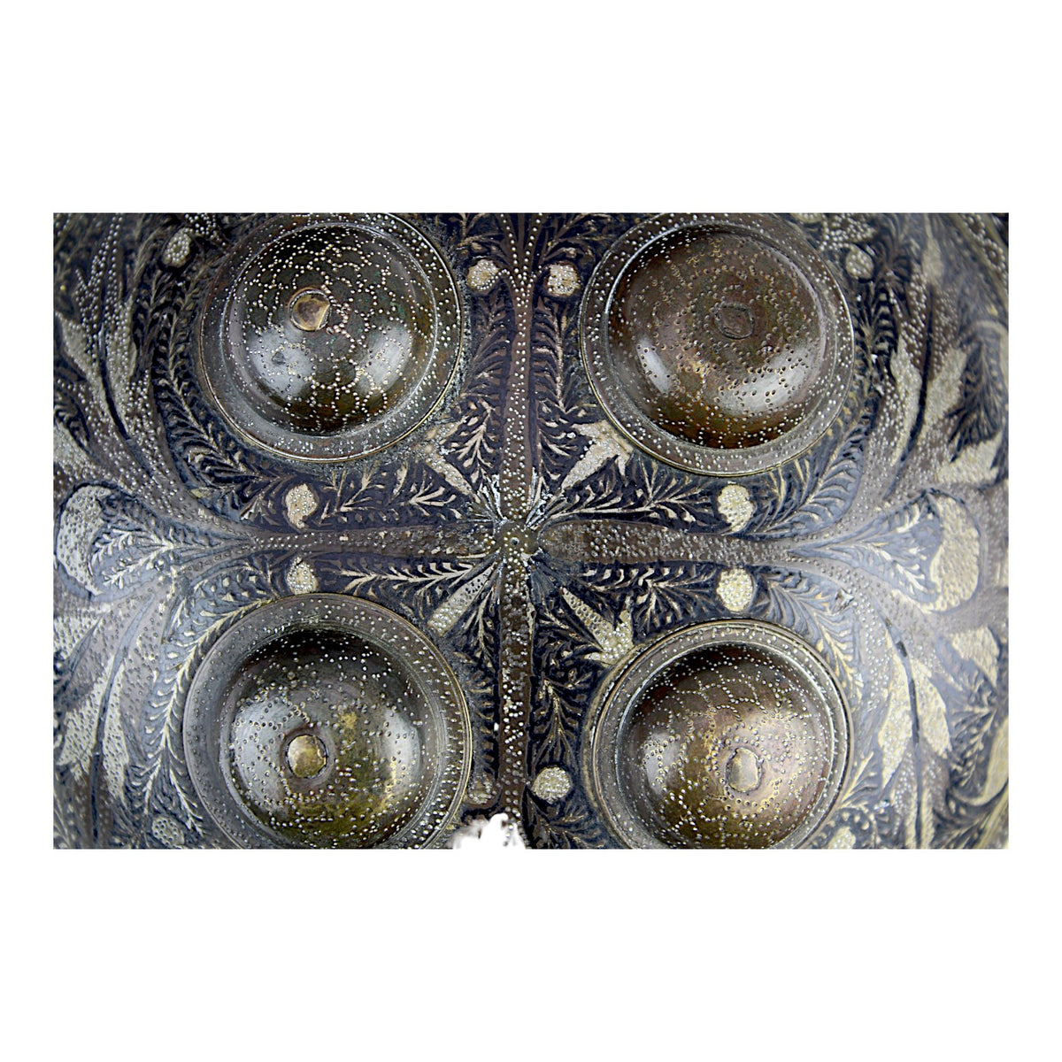 Antique Islamic Indian Mughal Rajput Silver Damascened Dhal Shield