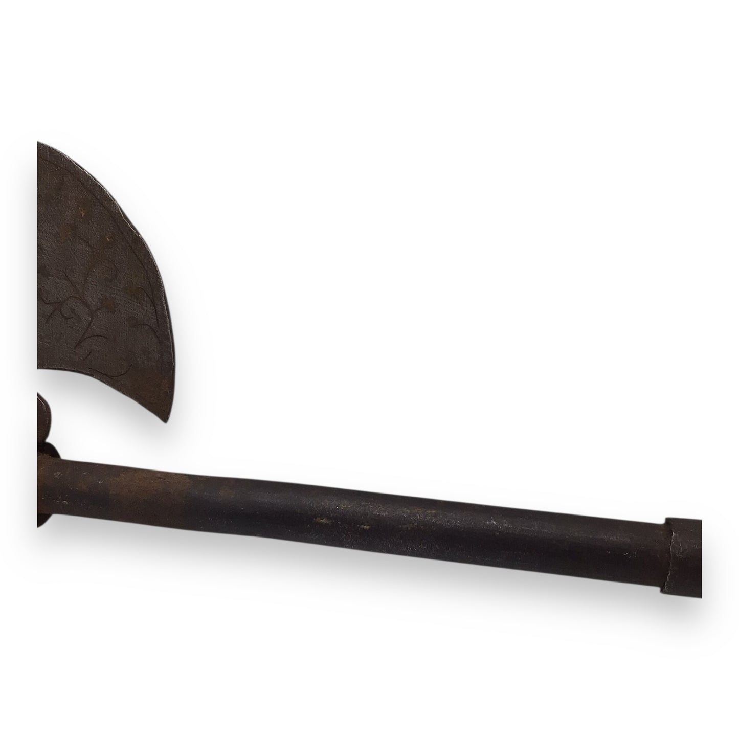 Antique Islamic Mughal Indian Silver-Inlaid Fighting Axe – 19.5”