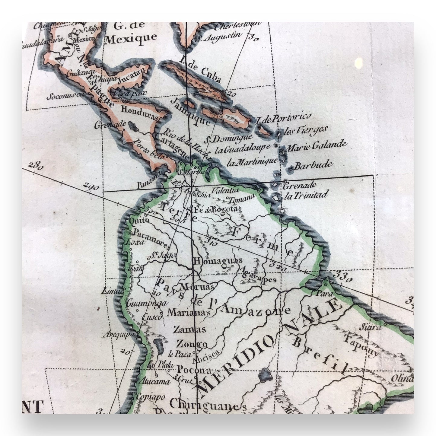 Antique Map 'Carte du Nouveau Continent' Framed, Robert de Vaugondy, 1749