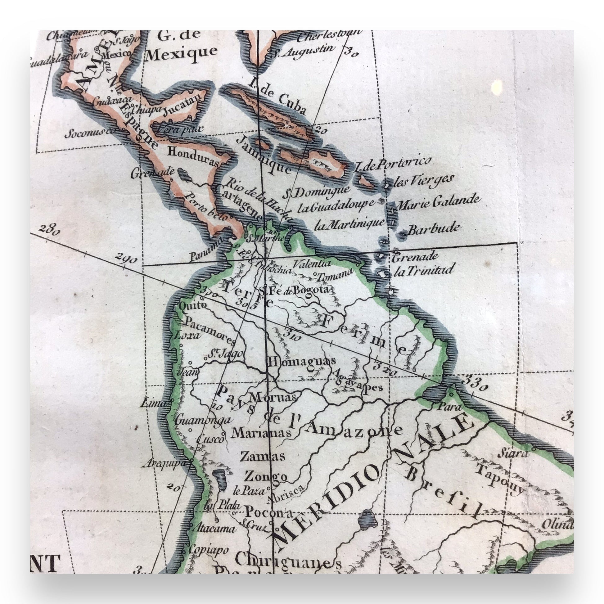 Antique Map 'Carte du Nouveau Continent' Framed, Robert de Vaugondy, 1749