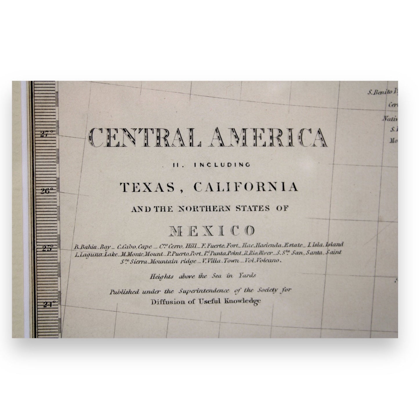 Antique Map "Central America II" Including Texas, California, Mexico, c. 1844