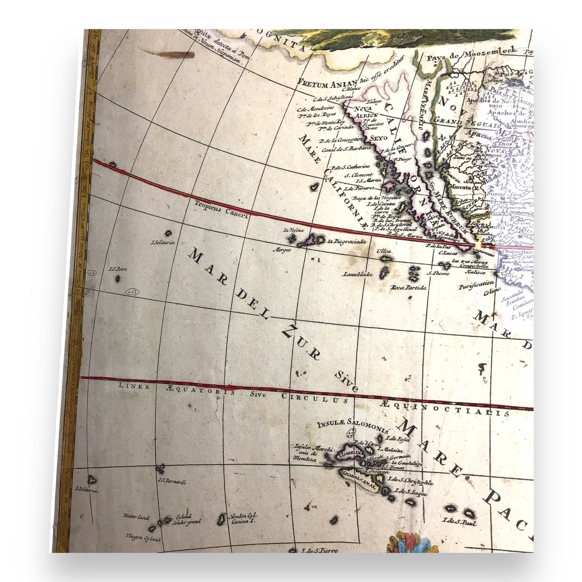 Antique Map of America with California as an Island, 1709, Zurner & Schenk