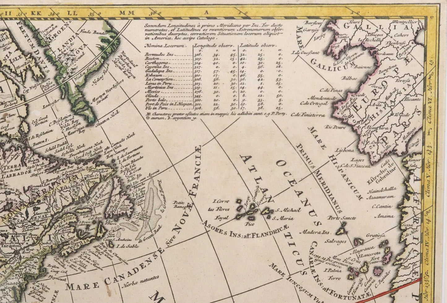 Antique Map of America with California as an Island, 1709, Zurner & Schenk