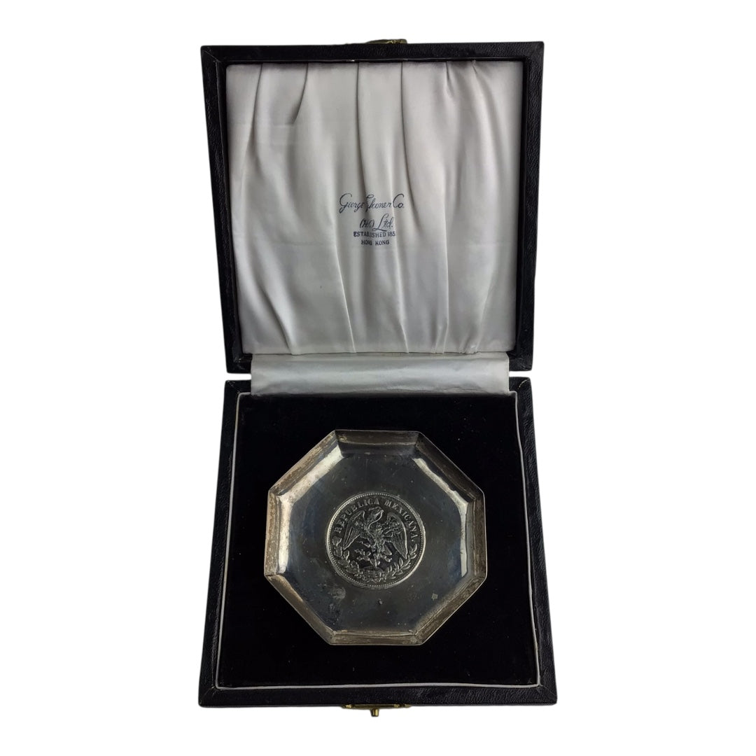 Antique Silver Ashtray with 1902–1904 Mexican Silver Peso - George Falconer Co. (H.K.) Ltd.