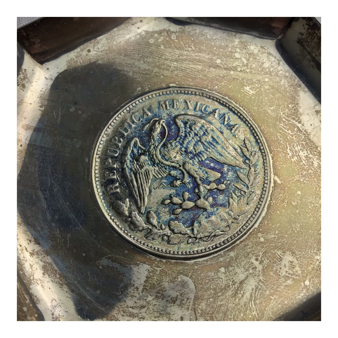 Antique Silver Ashtray with 1902–1904 Mexican Silver Peso - George Falconer Co. (H.K.) Ltd.