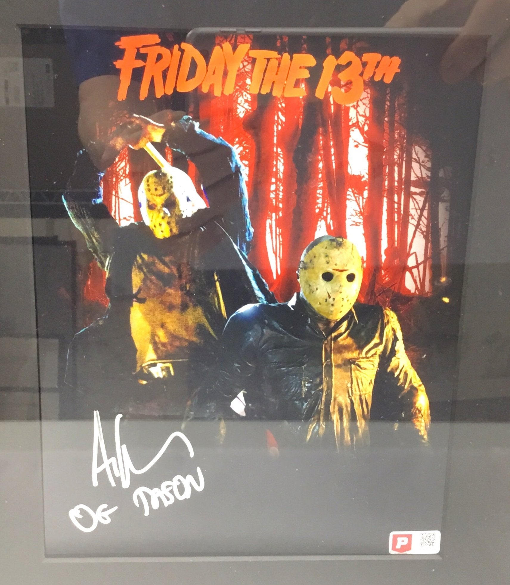 Ari Lehman Autographed Jason Friday the 13th Jersey Mask Photo & Machete Shadow Box