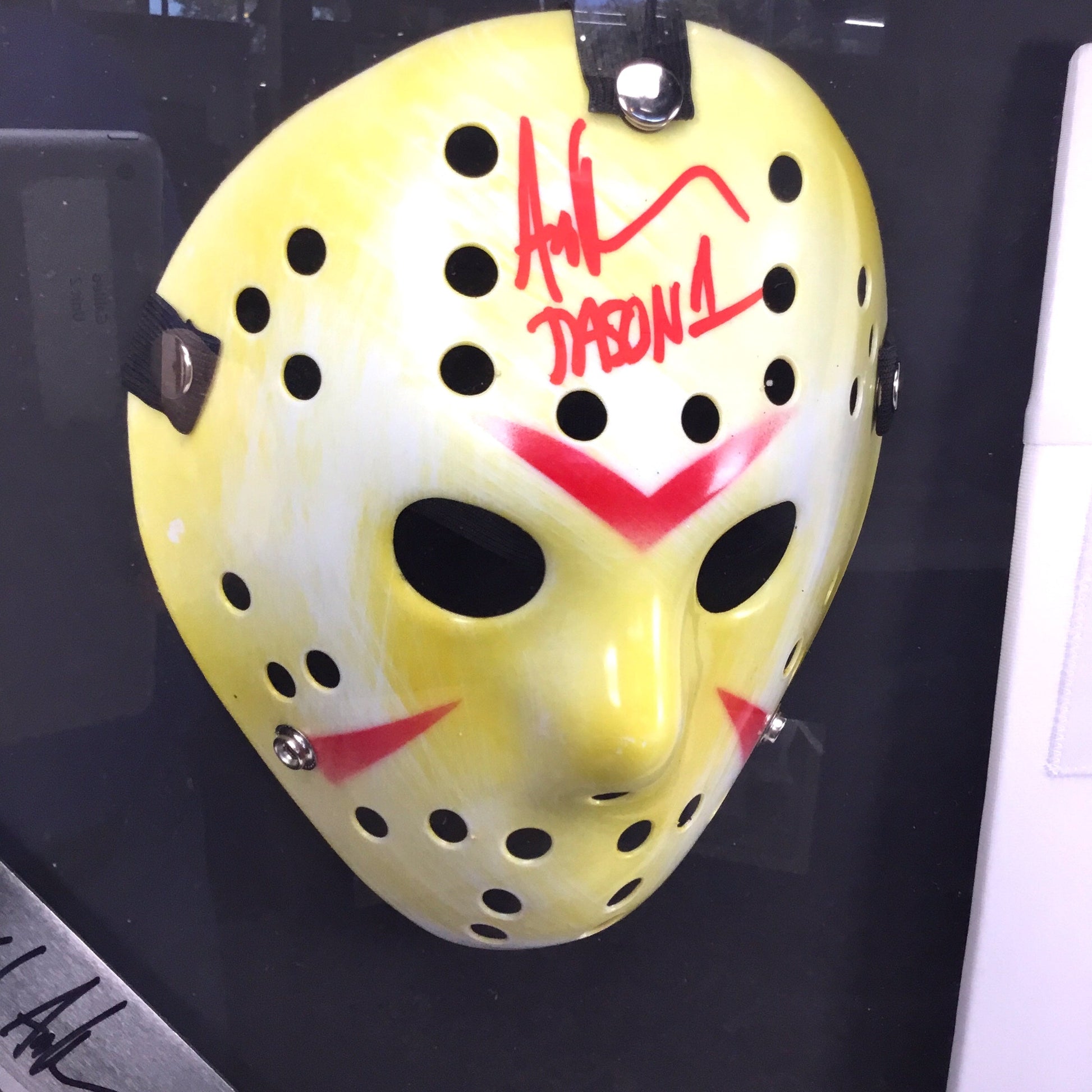 Ari Lehman Autographed Jason Friday the 13th Jersey Mask Photo & Machete Shadow Box