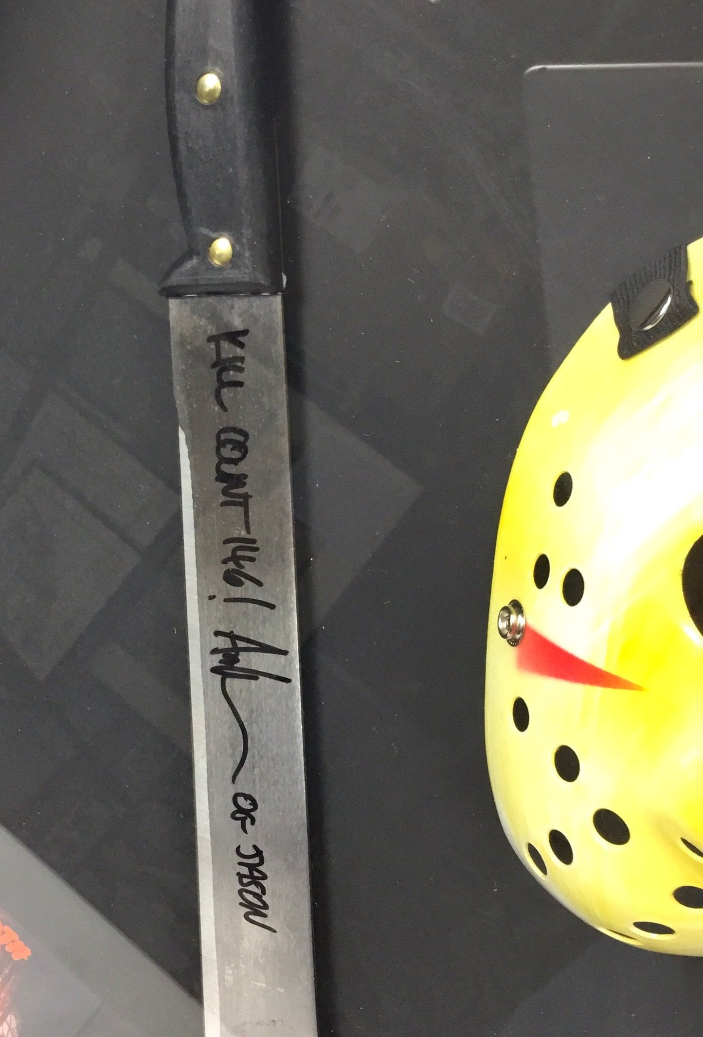 Ari Lehman Autographed Jason Friday the 13th Jersey Mask Photo & Machete Shadow Box