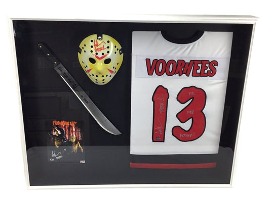 Ari Lehman Autographed Jason Friday the 13th Jersey Mask Photo & Machete Shadow Box