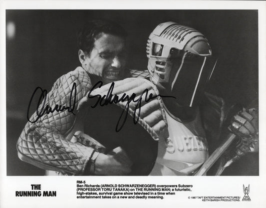 Arnold Schwarzenegger Signed Photo 8x10 B&W The Running Man Autograph