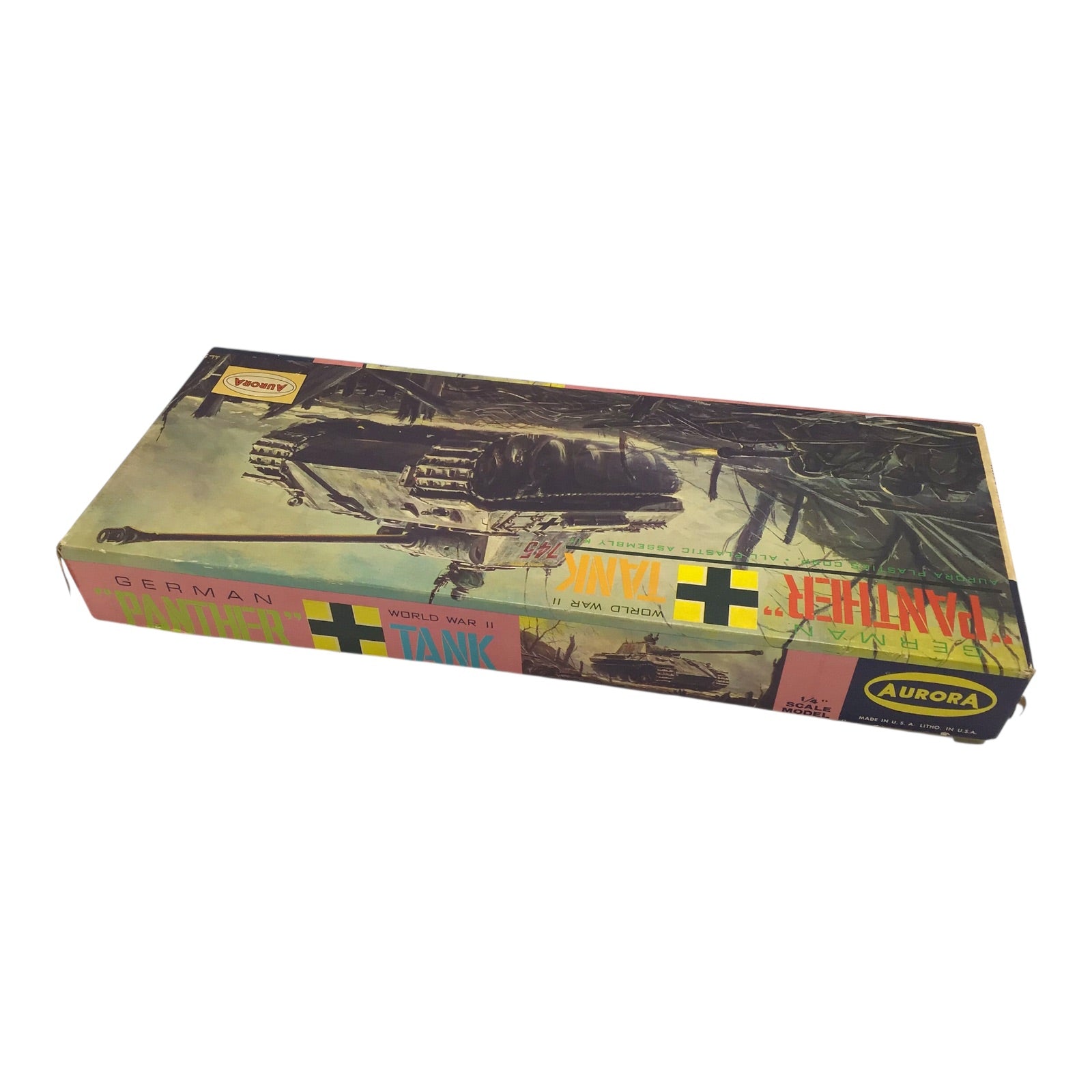 Aurora German Panther Tank Plastic Model Kit – 1/4" Scale (1963)