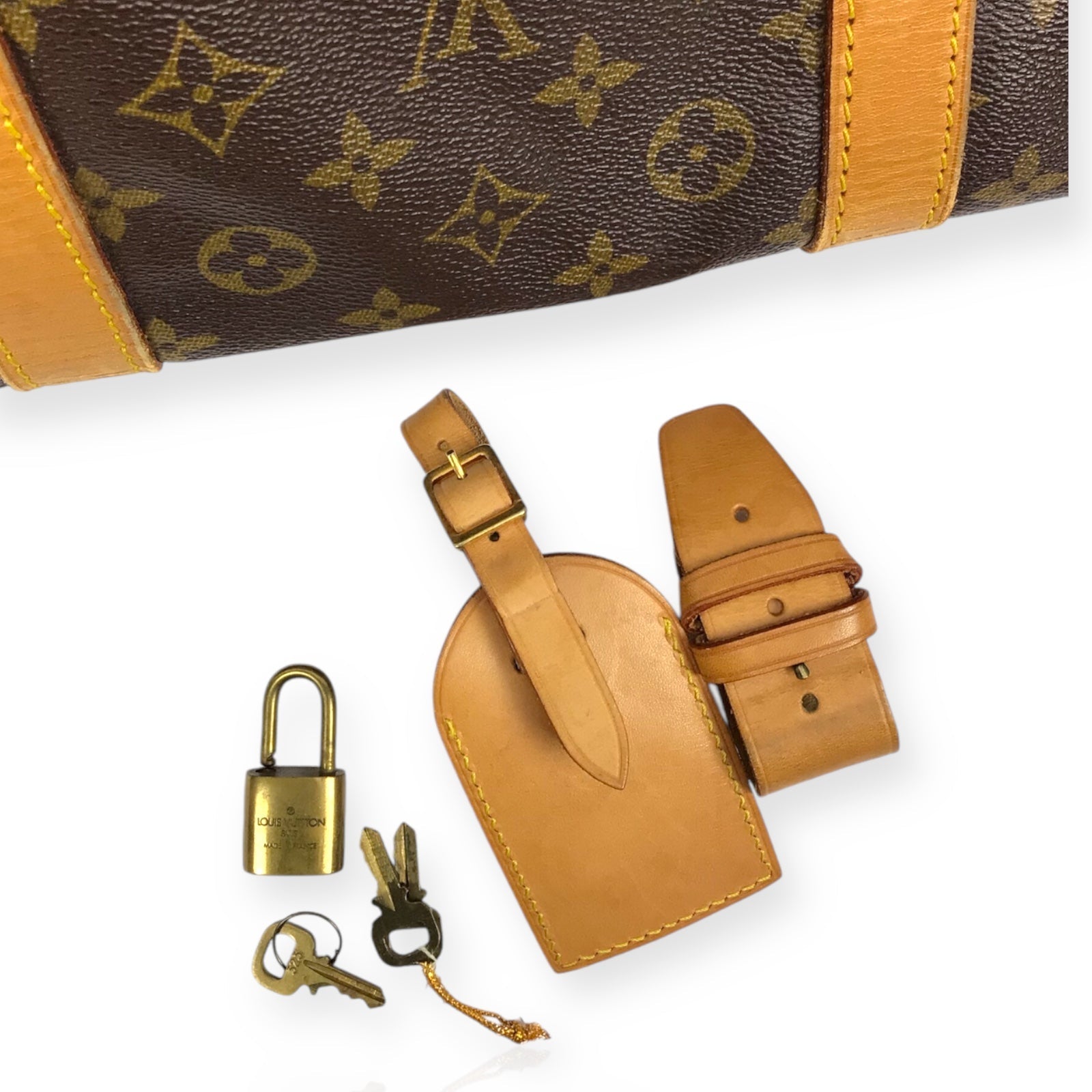 Authentic Louis Vuitton Keepall Bandoulière 60 – Brown & Tan Monogram Bag