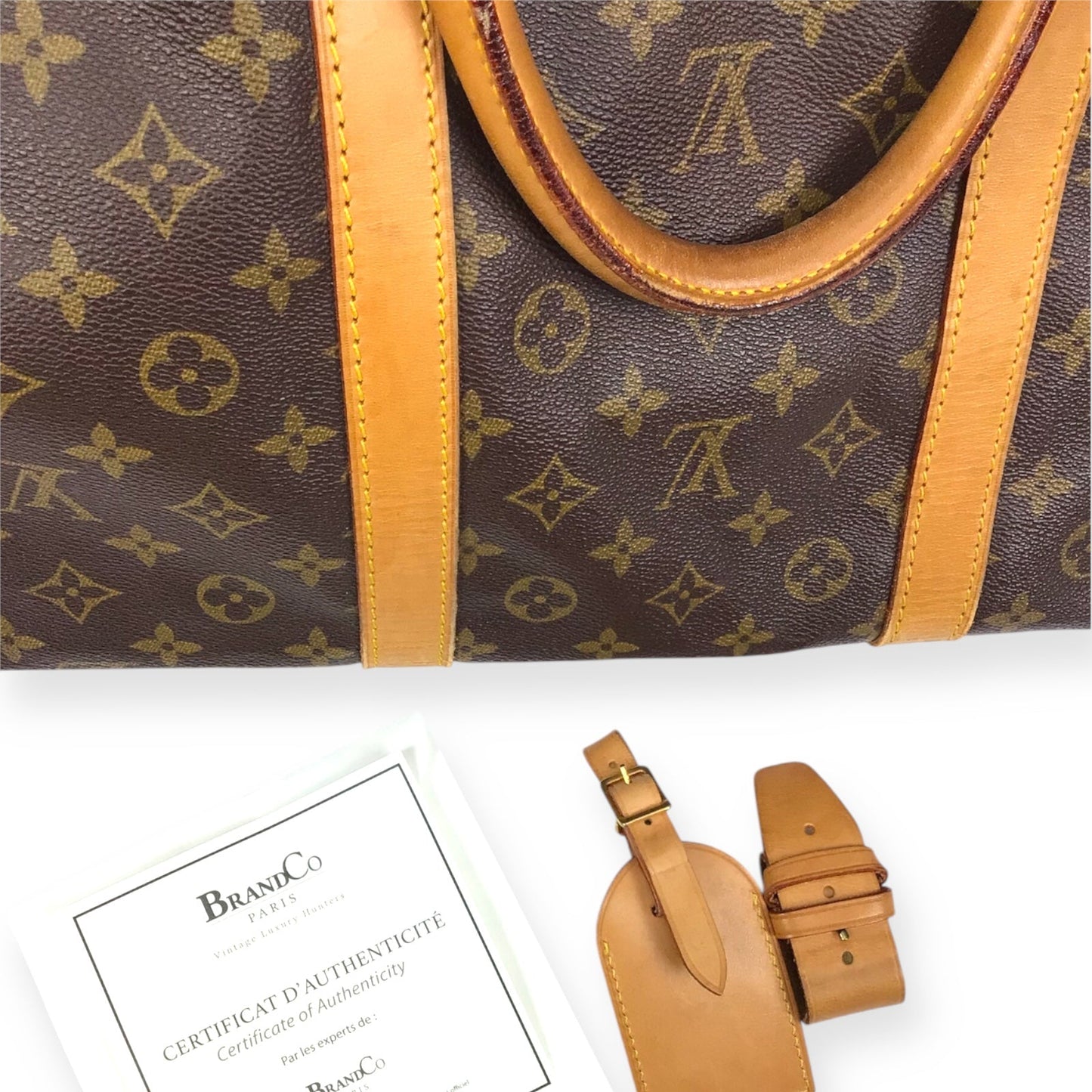 Authentic Louis Vuitton Keepall Bandoulière 60 – Brown & Tan Monogram Bag