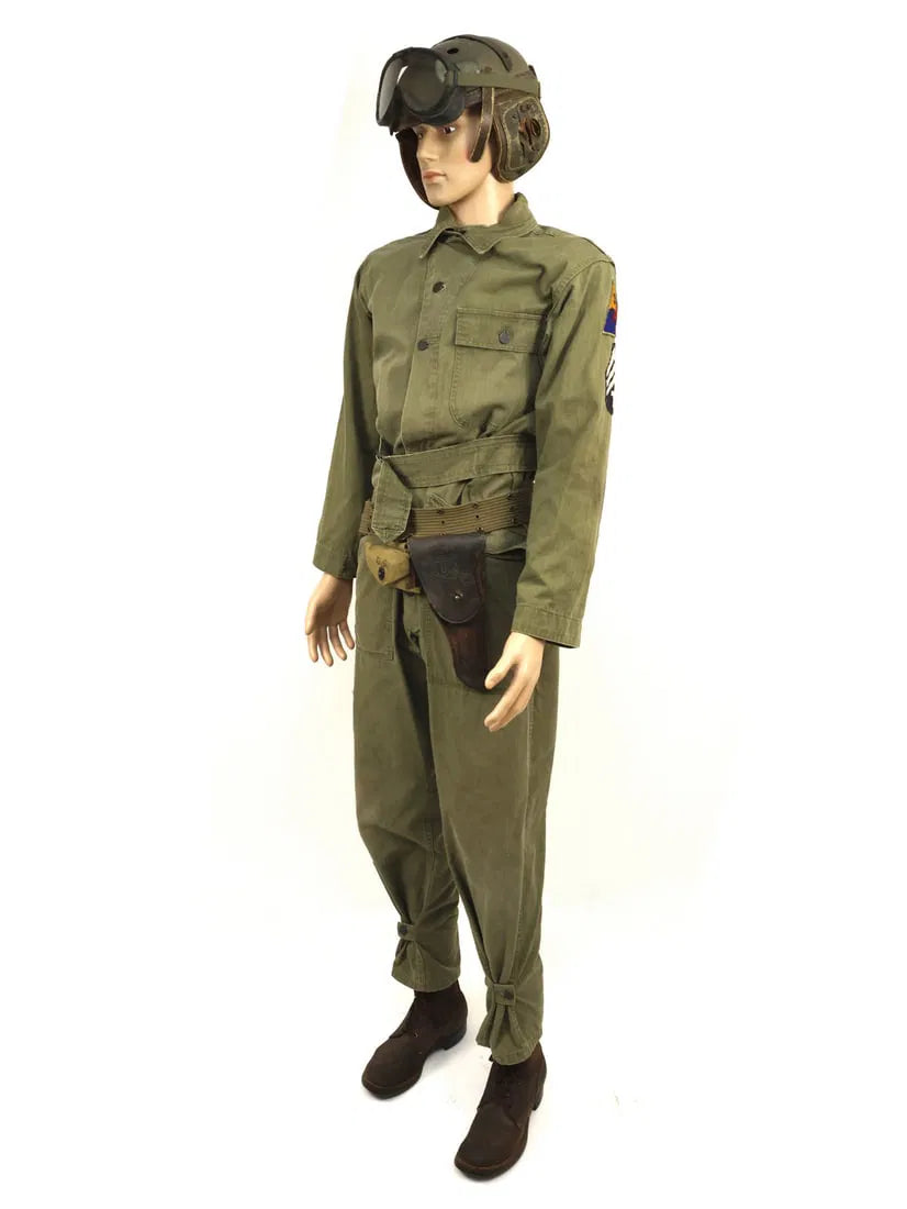 Authentic U.S. WW2 Tanker Uniform with M1938 Tanker Helmet