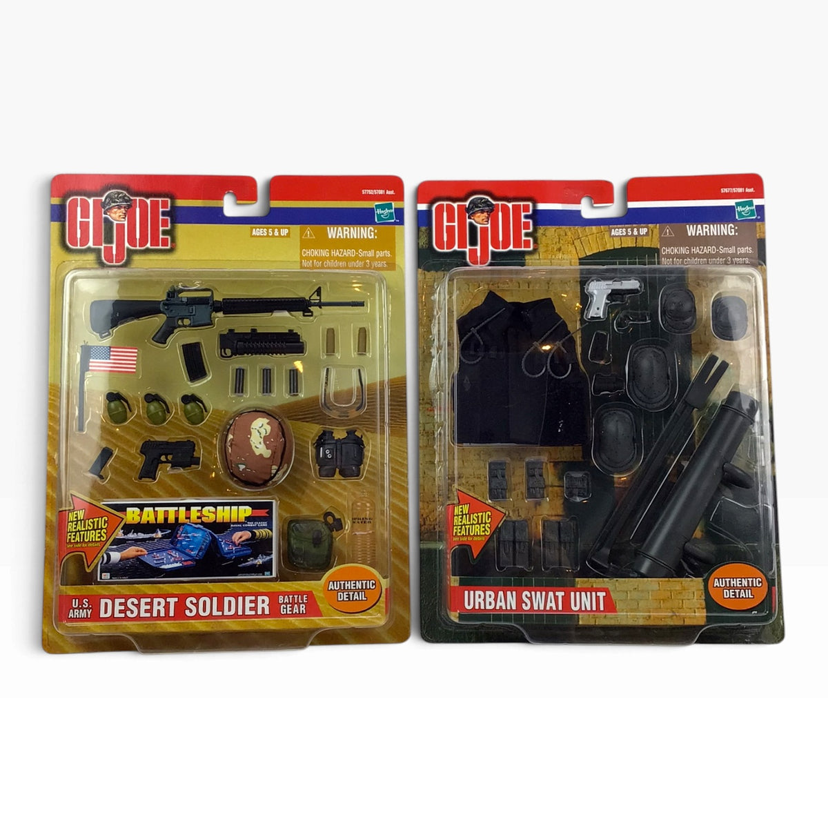 GI Joe Urban SWAT Unit & U.S. Army Desert Soldier Mission Gear Sets – Hasbro #57677 / #57752