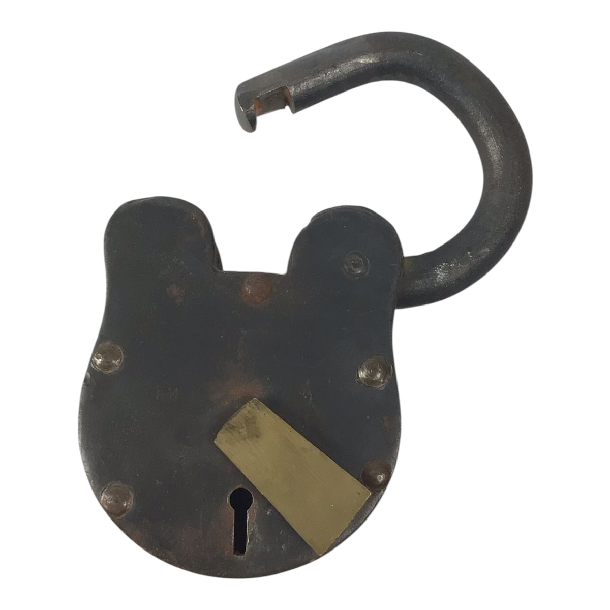 Extra Large Antique Iron Padlock w/ 2 Keys