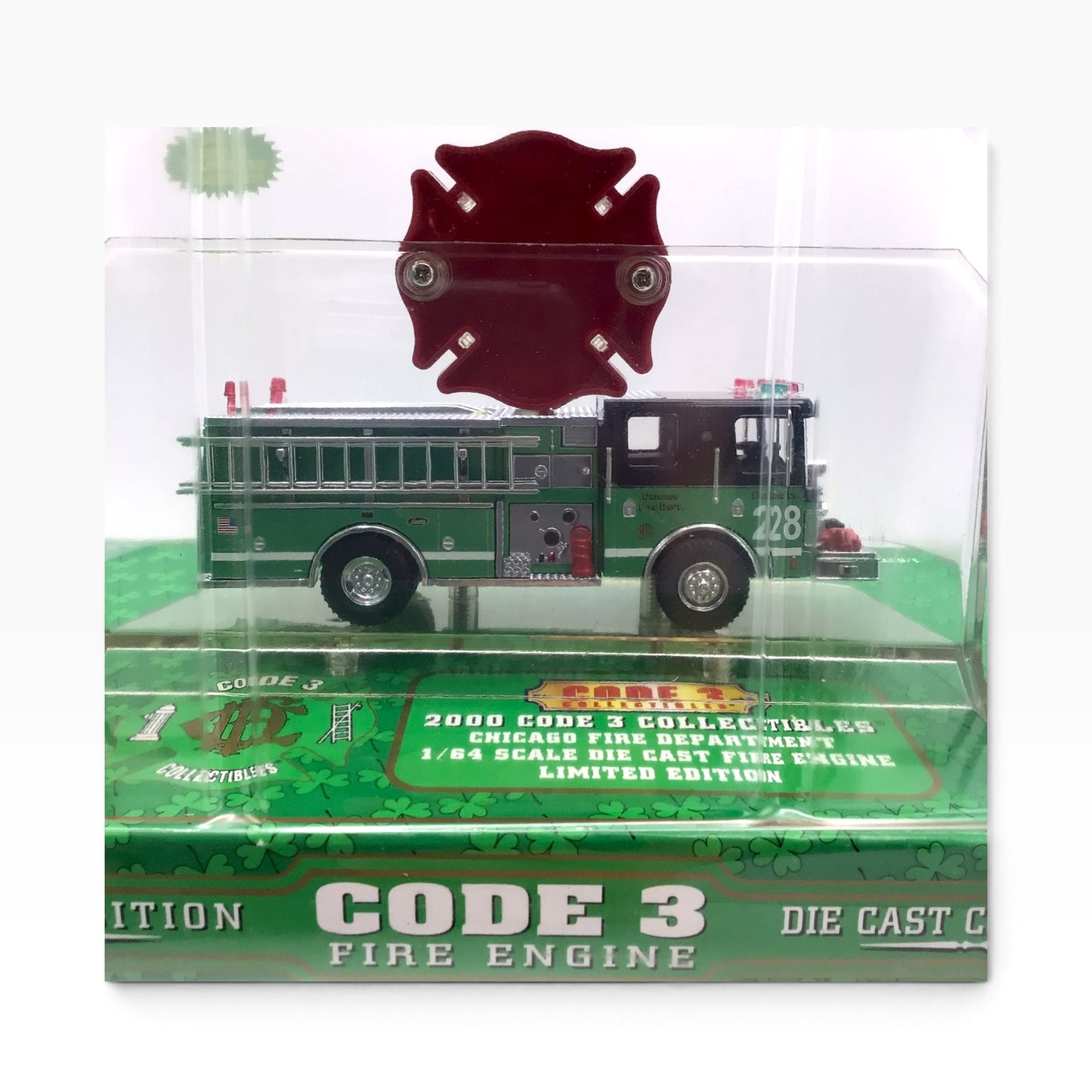 Code 3 Luverne Pumper Fire Engine #12225 1:64 St. Patrick's Day Chicago – Limited Edition