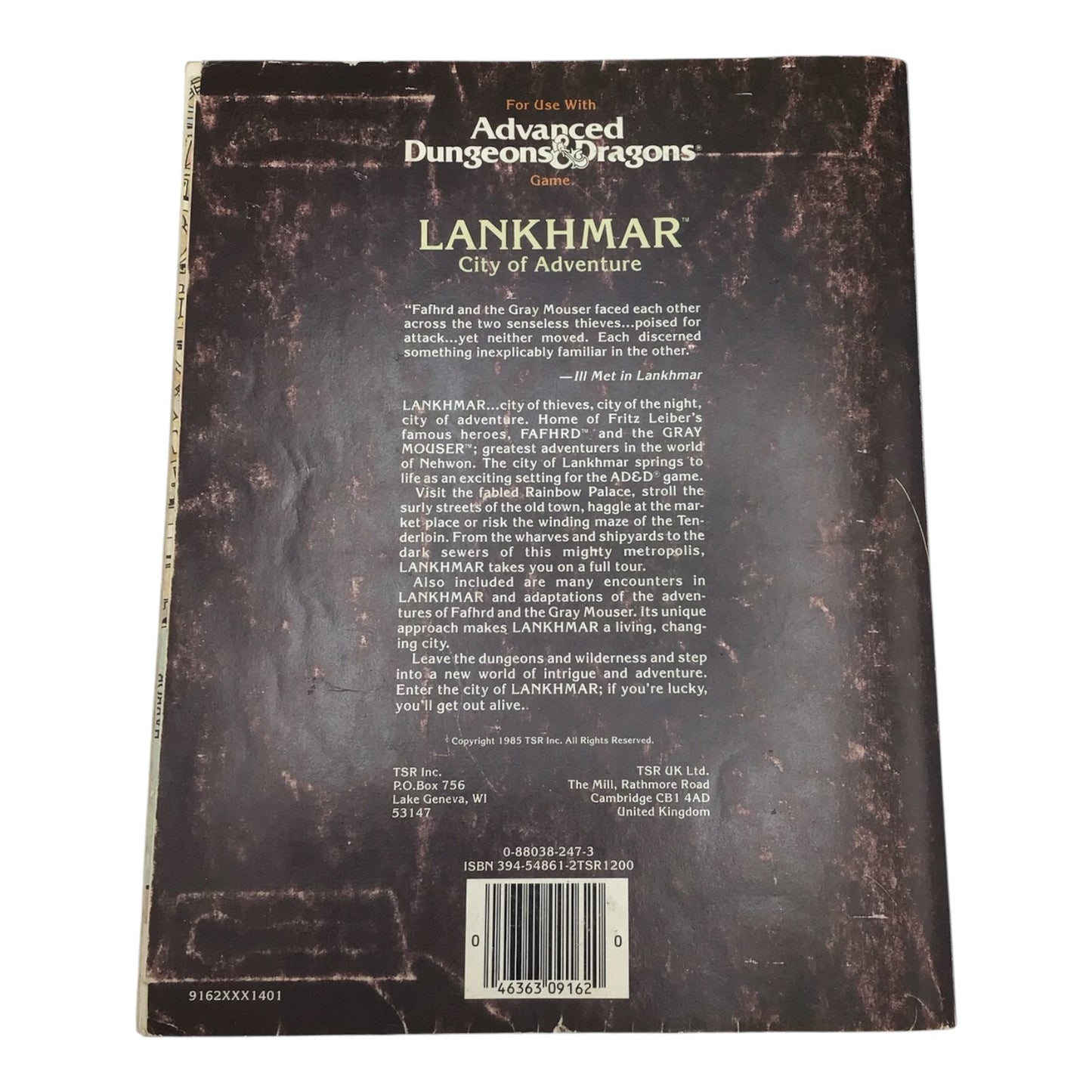 Advanced Dungeons & Dragons Lankhmar City of Adventure #9162 (1985)