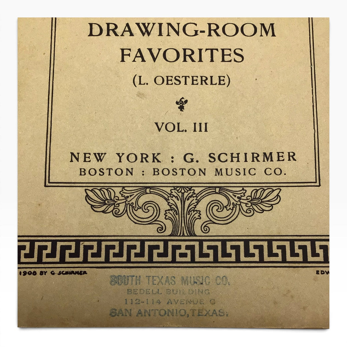 Schirmer's Household Series of Music Books No. 29 – Drawing-Room Favorites Vol. III – 1908
