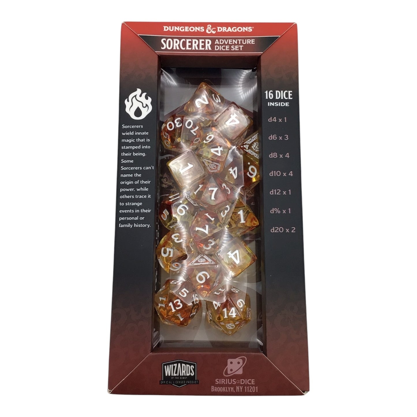 Dungeons & Dragons Sorcerer Adventure Dice Set - 16 Dice Included