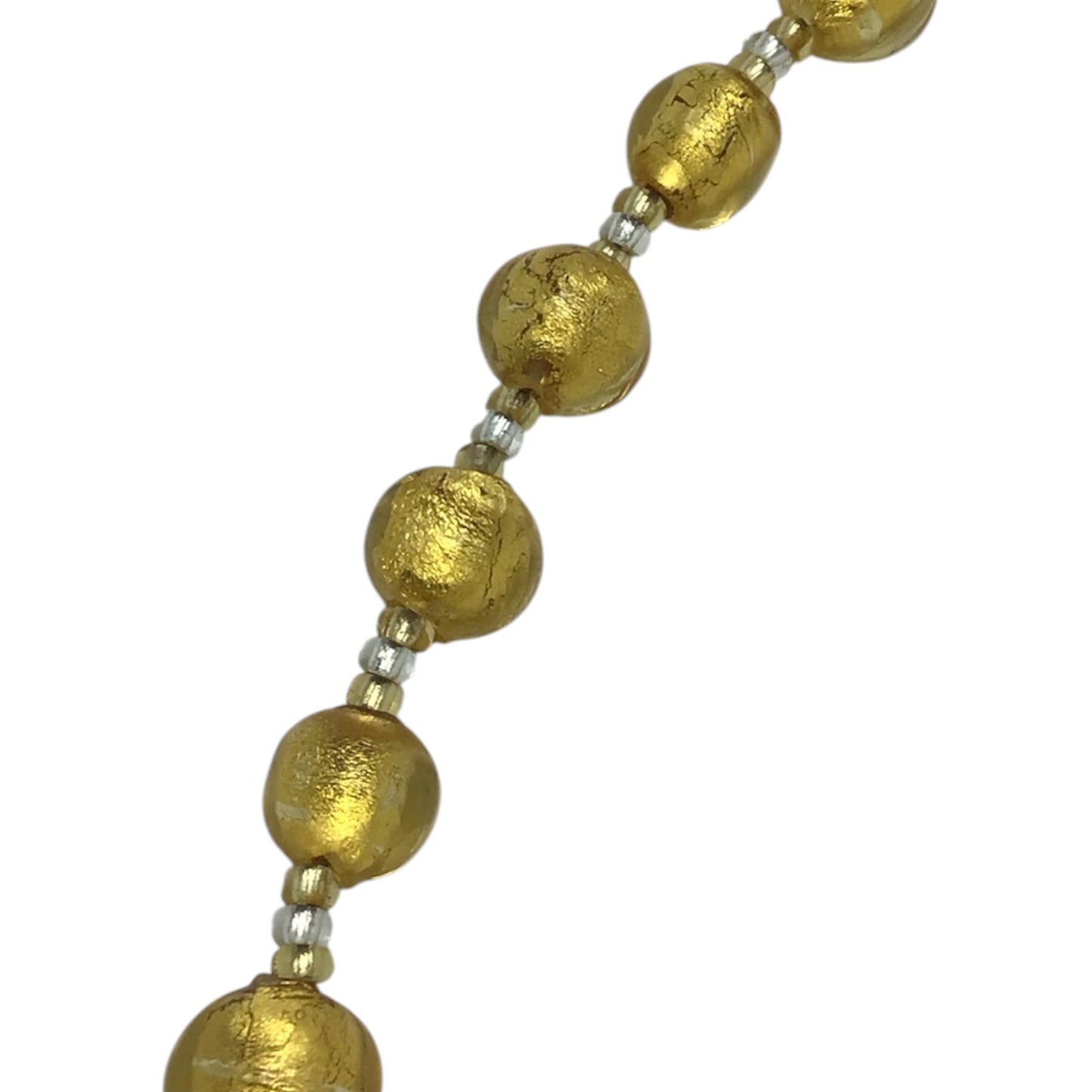 Gold Glass Bead Necklace