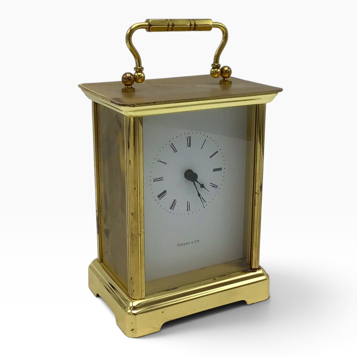 Vintage Tiffany & Co. Portfolio Brass Carriage Clock Quartz - Germany