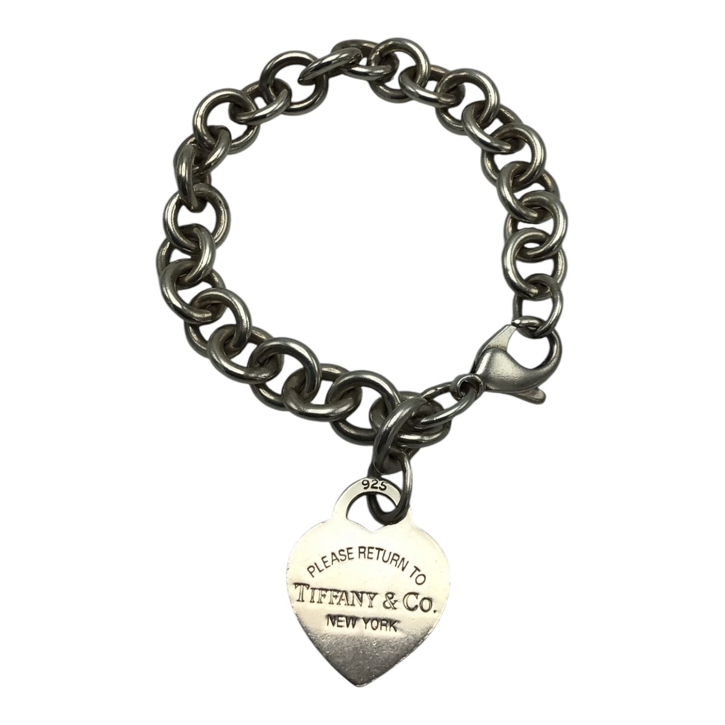 Tiffany & Co. Sterling Silver Heart Tag Chain Link Bracelet