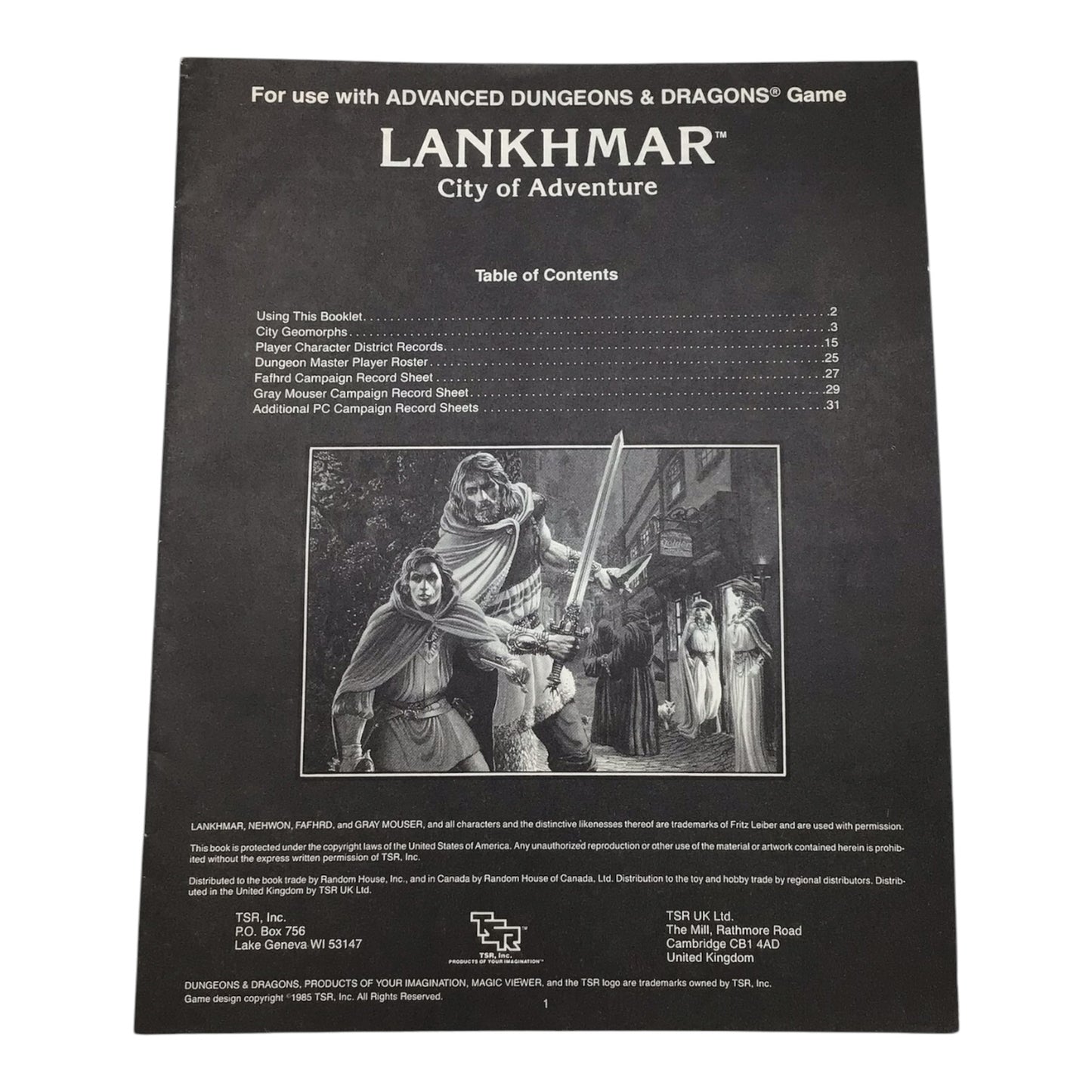 Advanced Dungeons & Dragons Lankhmar City of Adventure #9162 (1985)