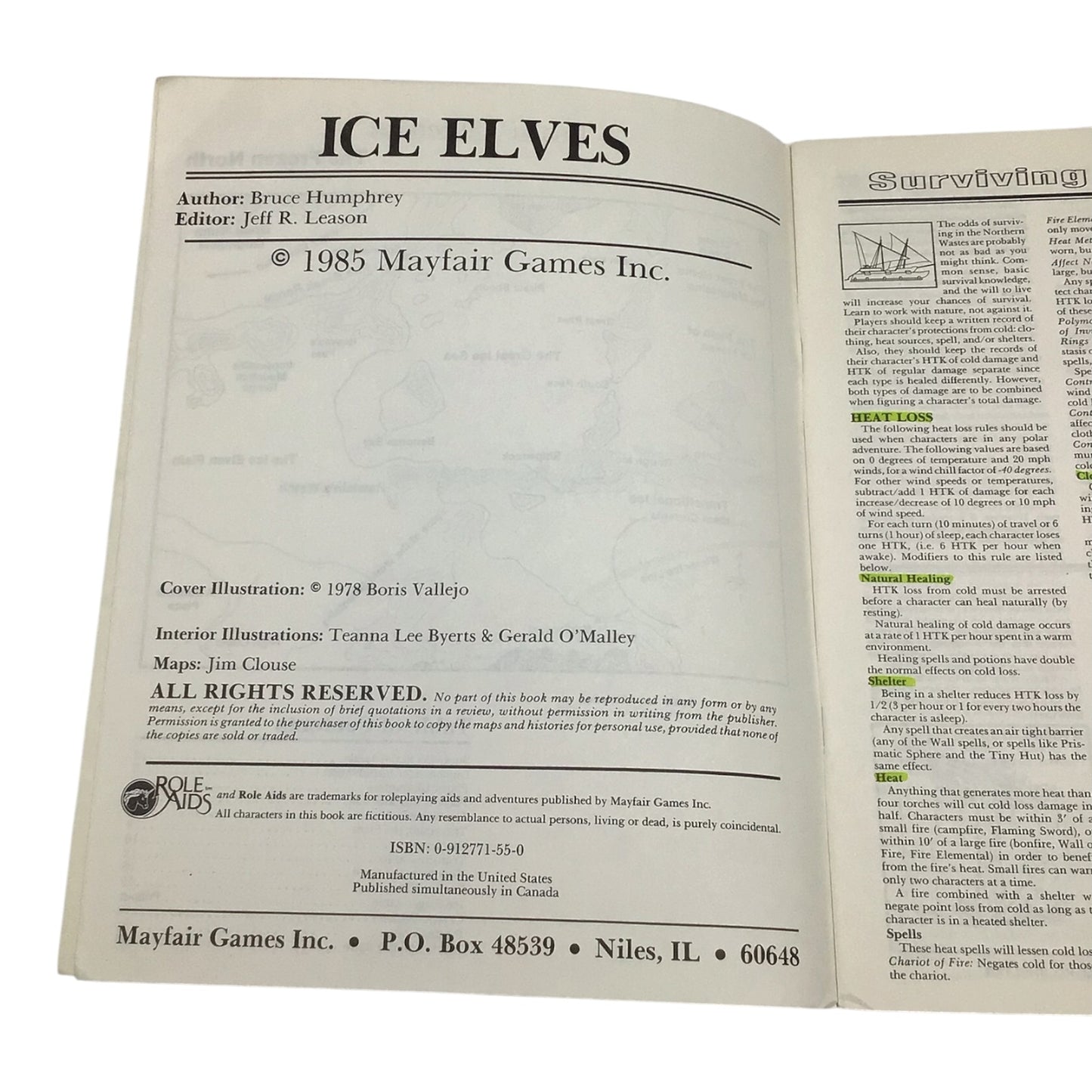 Advanced Dungeons & Dragons Role Aids Ice Elves (1985)