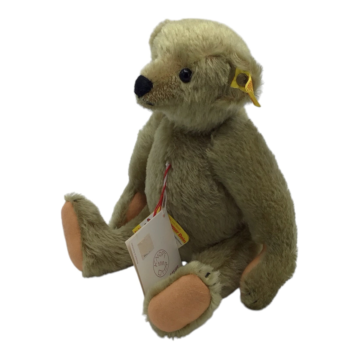 German Steiff Golden Brown Teddy Bear 0155/32 w/ Makers Label & Ear Button