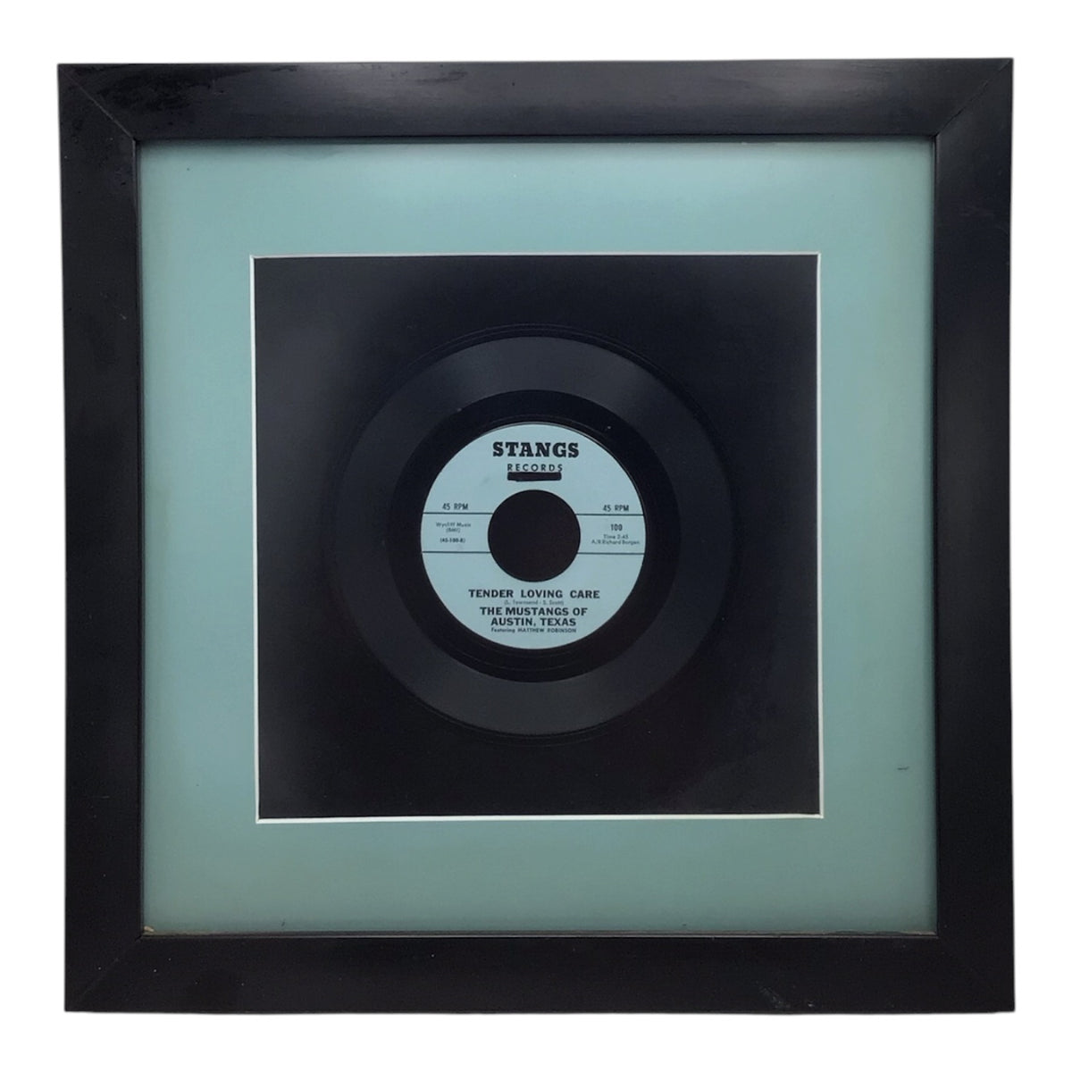 The Mustangs of Austin, TX - Tender Loving Care 45 Record - Framed