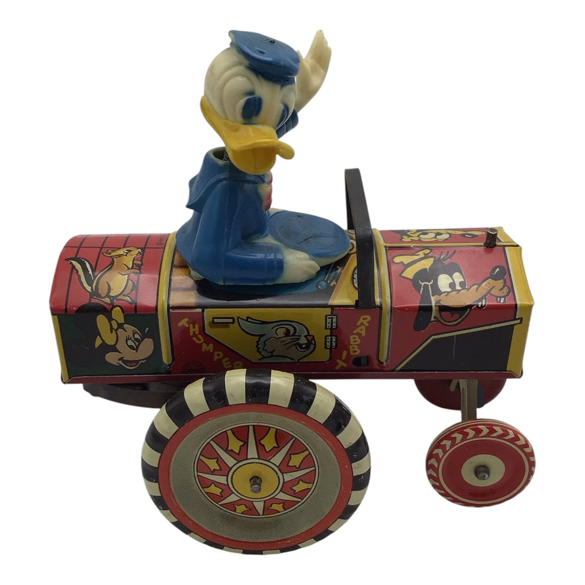 Vintage 1950s Disney Tin Windup Donald Duck Dipsy Car Toy