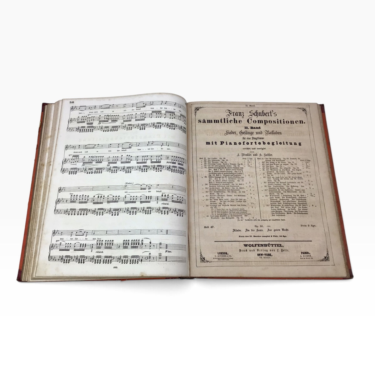 Franz Schubert Complete Compositions Volume 2 – Antique German Music Sheet Book