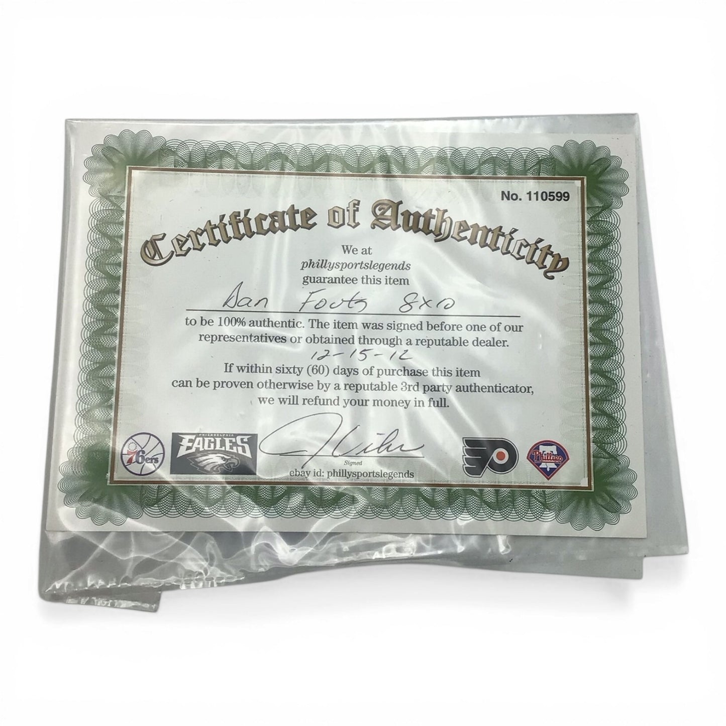 Framed Dan Fouts Signed Photo