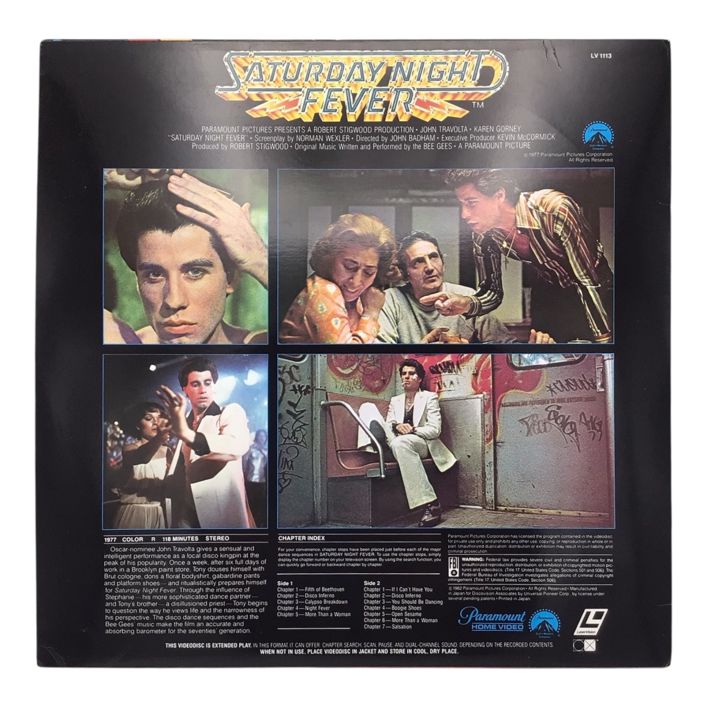 Saturday Night Fever Extended Play LaserDisc