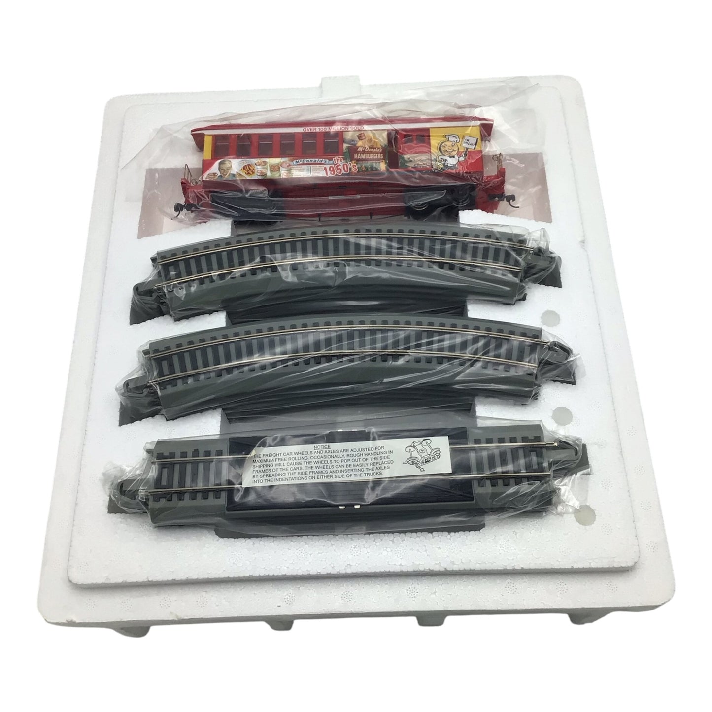 Hawthorne Village McDonald's 50th Anniversary Train Car Set of 4 w/ Tracks