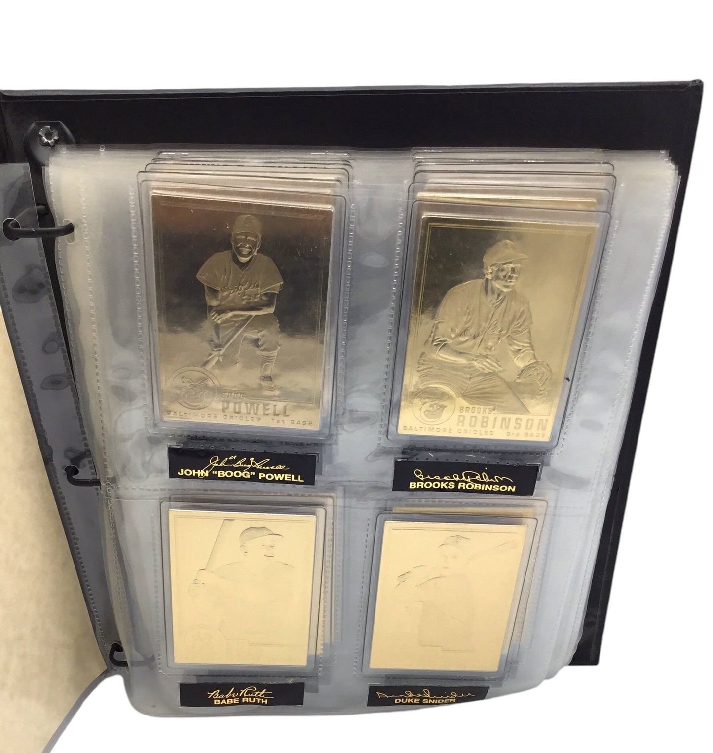 BASEBALL GREATS DANBURY MINT 22KT GOLD BASEBALL CARDS 50 COMPLETE SET In Binder