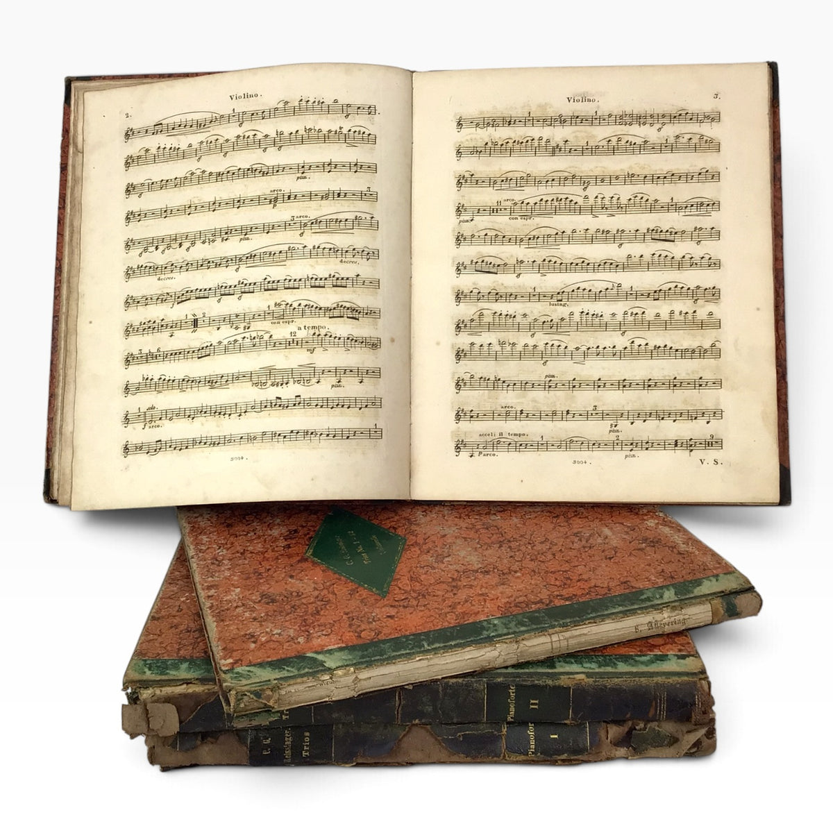 Antique French C.G Reissiger Piano Trios #1–12 Set of 4 Music Books – Violin, Cello & Piano