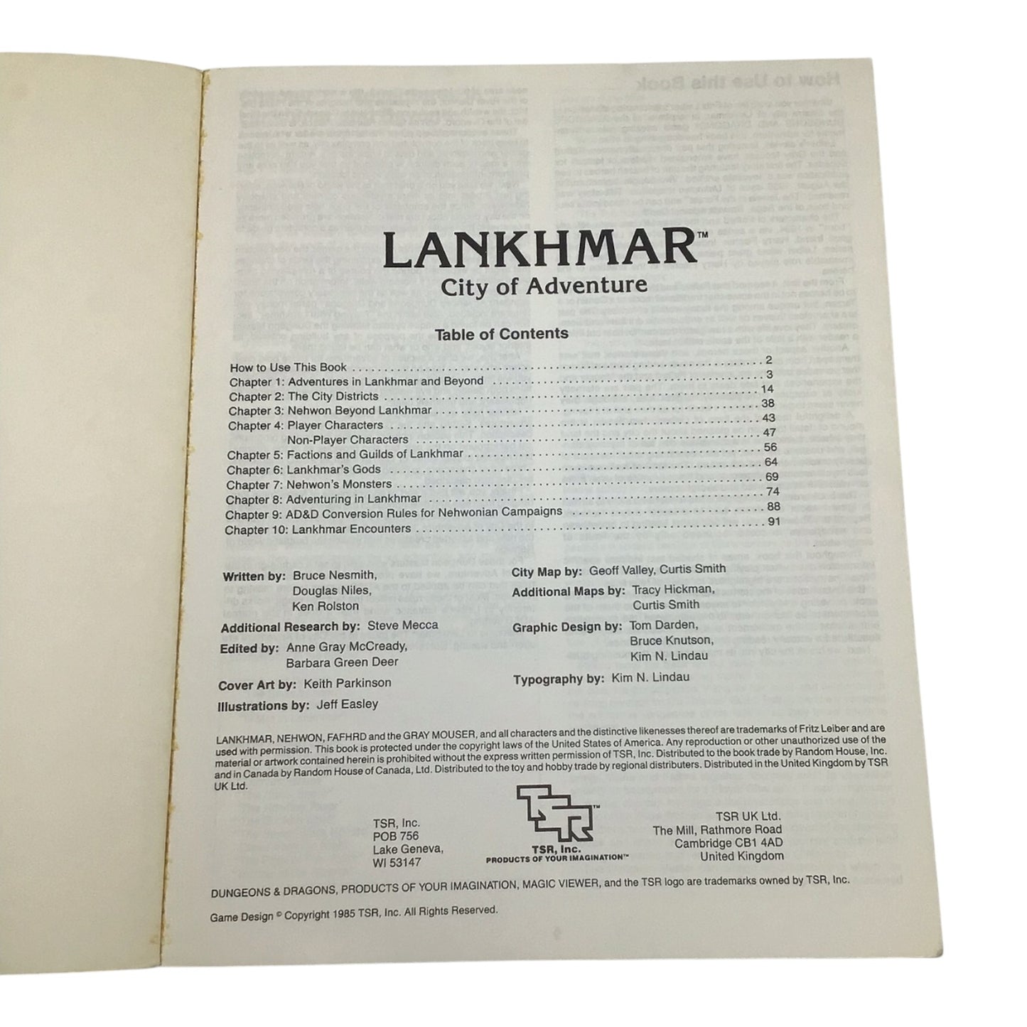Advanced Dungeons & Dragons Lankhmar City of Adventure #9162 (1985)