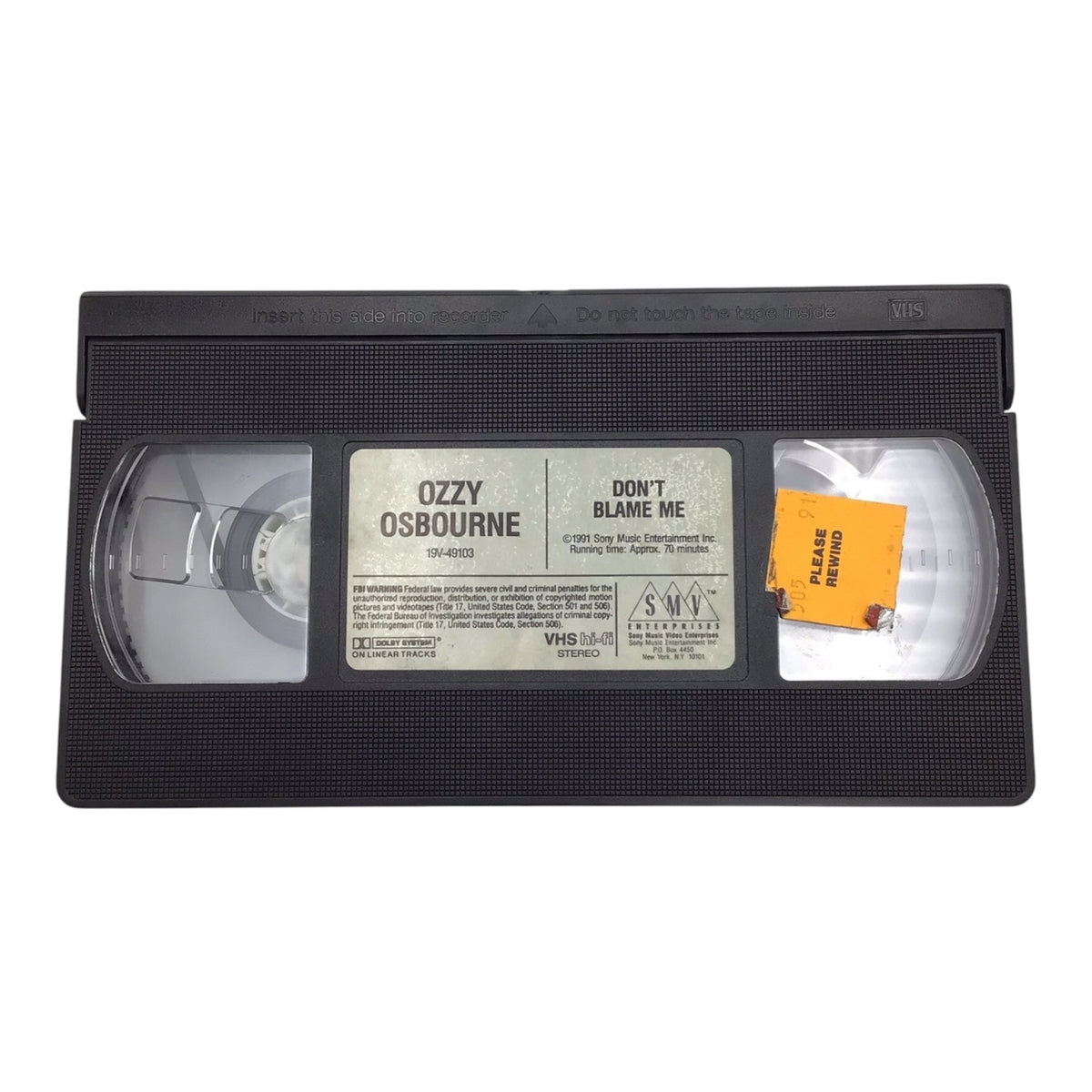 Ozzy Osbourne Don't Blame Me VHS Tape