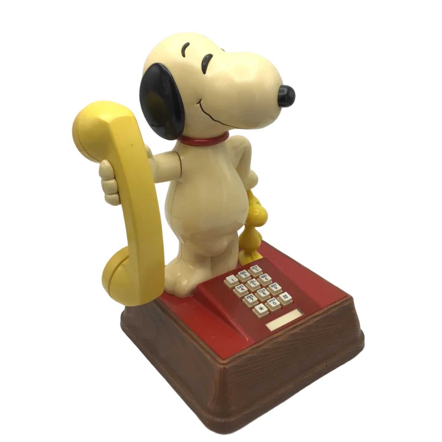 Vintage 1976 Snoopy & Woodstock Telephone Button Dial 14" Tall