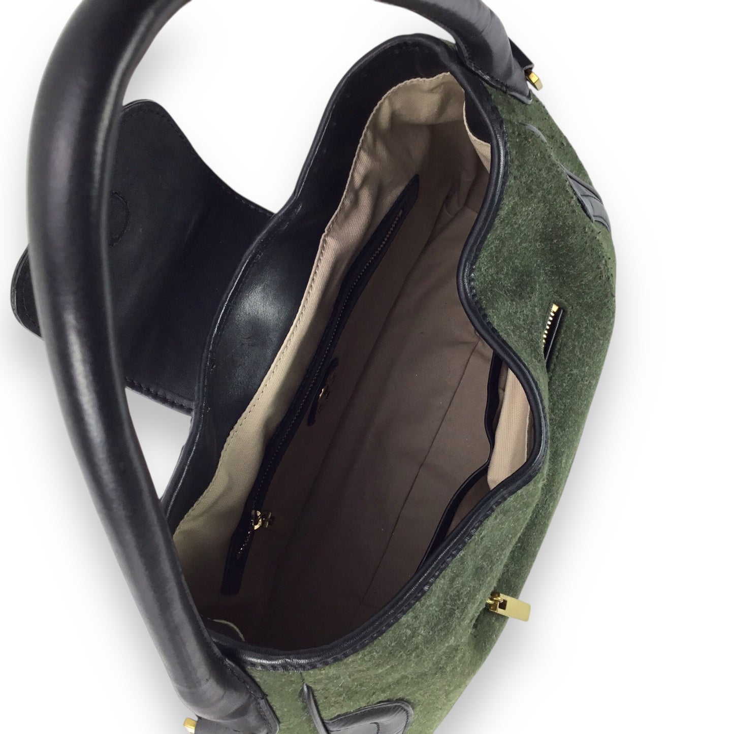 BRAHMIN Olive Green Fabric Handbag