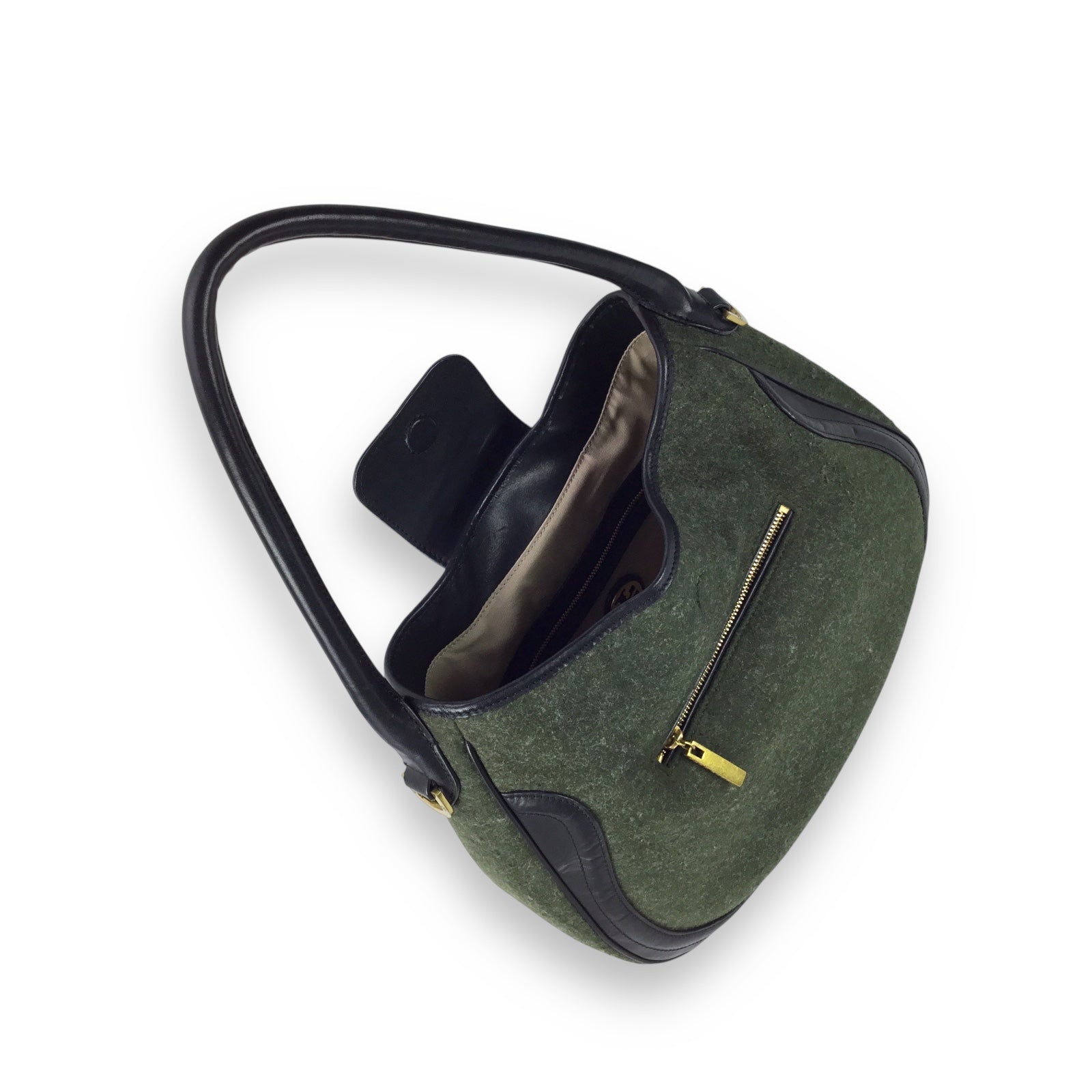 BRAHMIN Olive Green Fabric Handbag